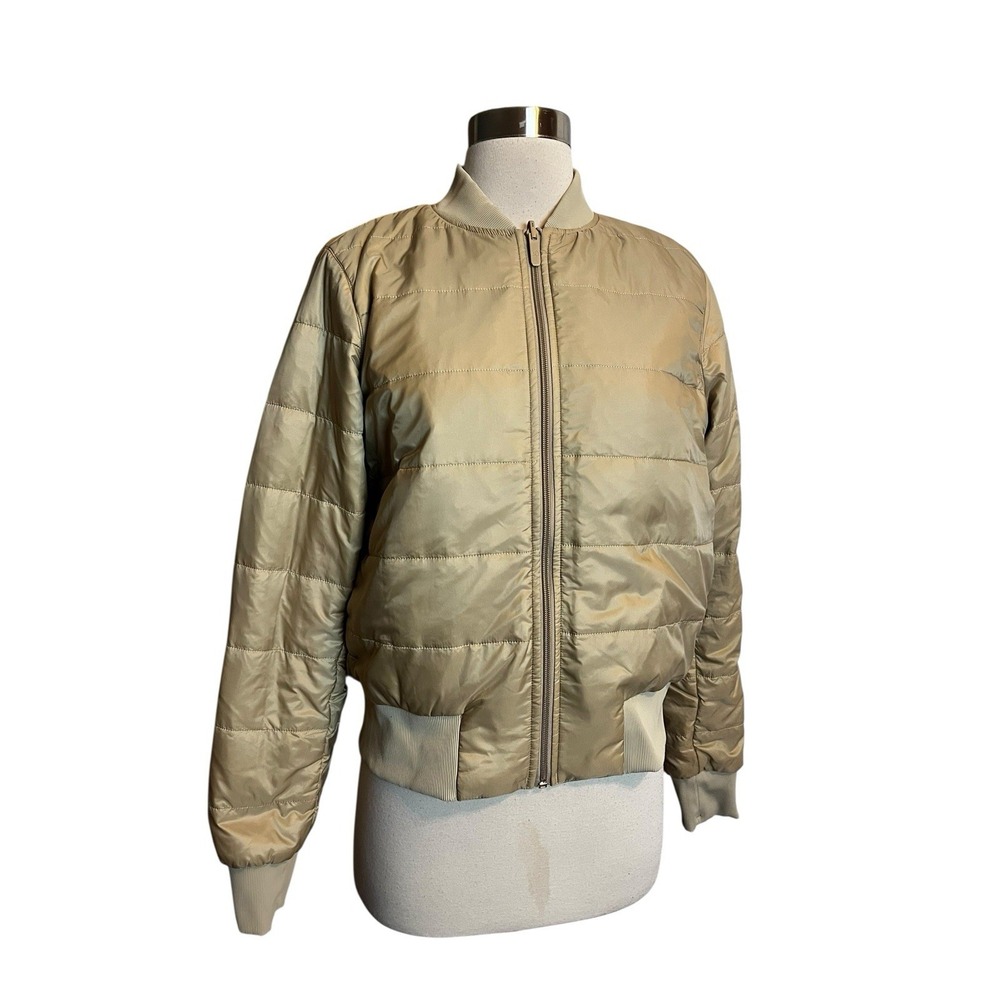 Lululemon Non-Stop Bomber Jacket Women's 8 Tan Reversible Water Resistant Zip Up